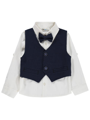 Civil Boys Papyonlu Yelekli 2-5 Yaş Gömlek - Lacivert