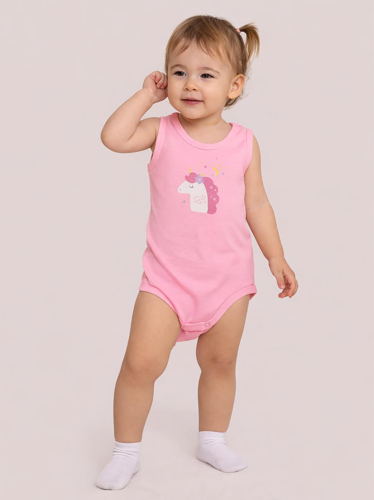 Civil Baby Unicorn Baskılı 0-3 Yaş Çıtçıtlı Badi - Pembe