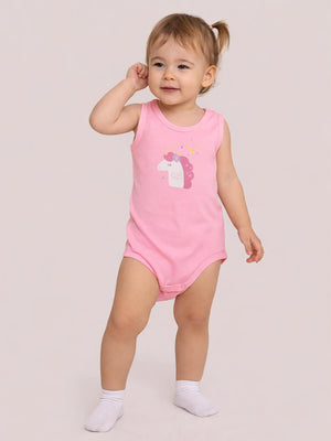 Civil Baby Unicorn Baskılı 0-3 Yaş Çıtçıtlı Badi - Pembe