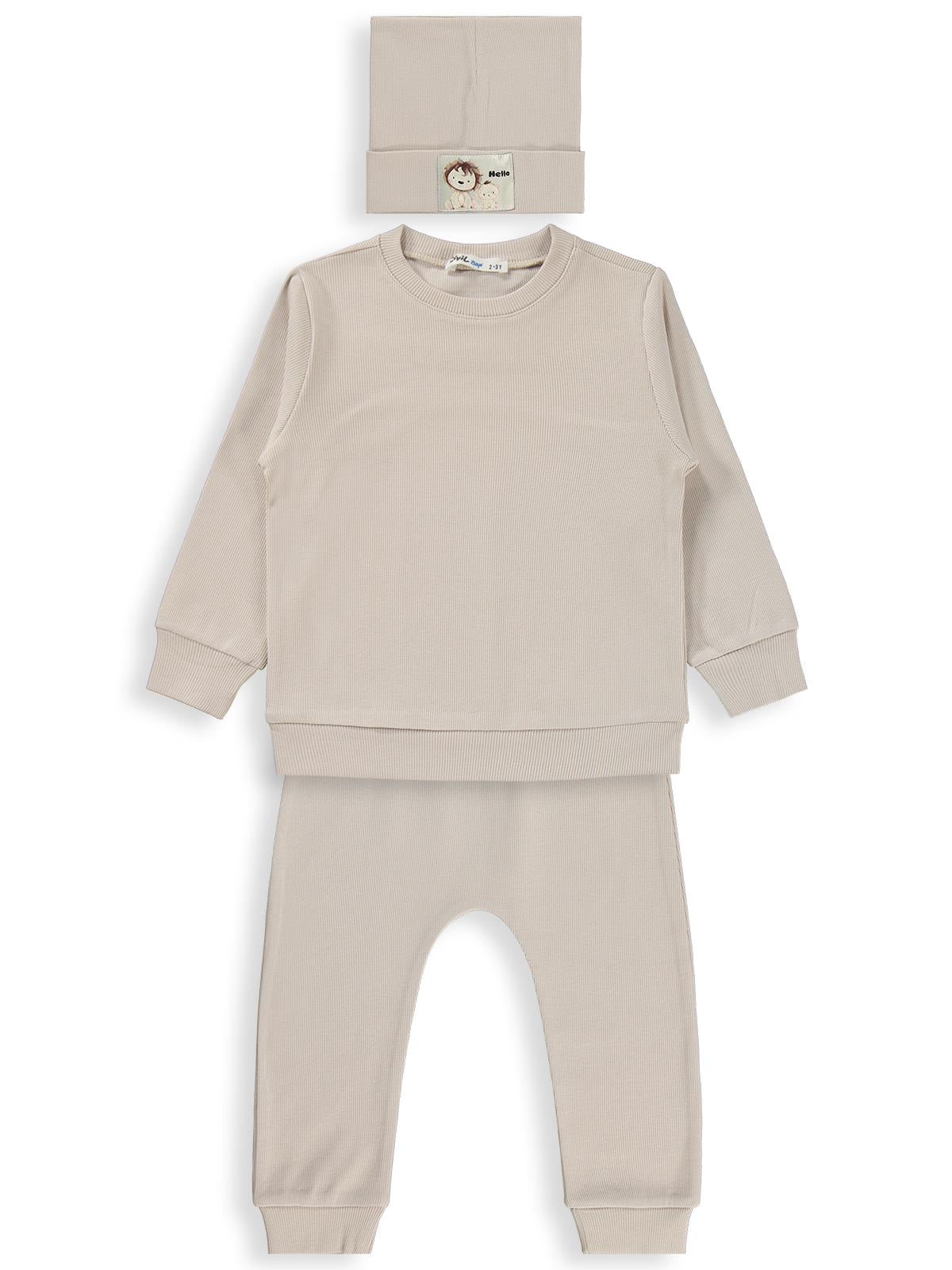 Civil Boys Bereli 3'lü 2-5 Yaş Takım - Bej