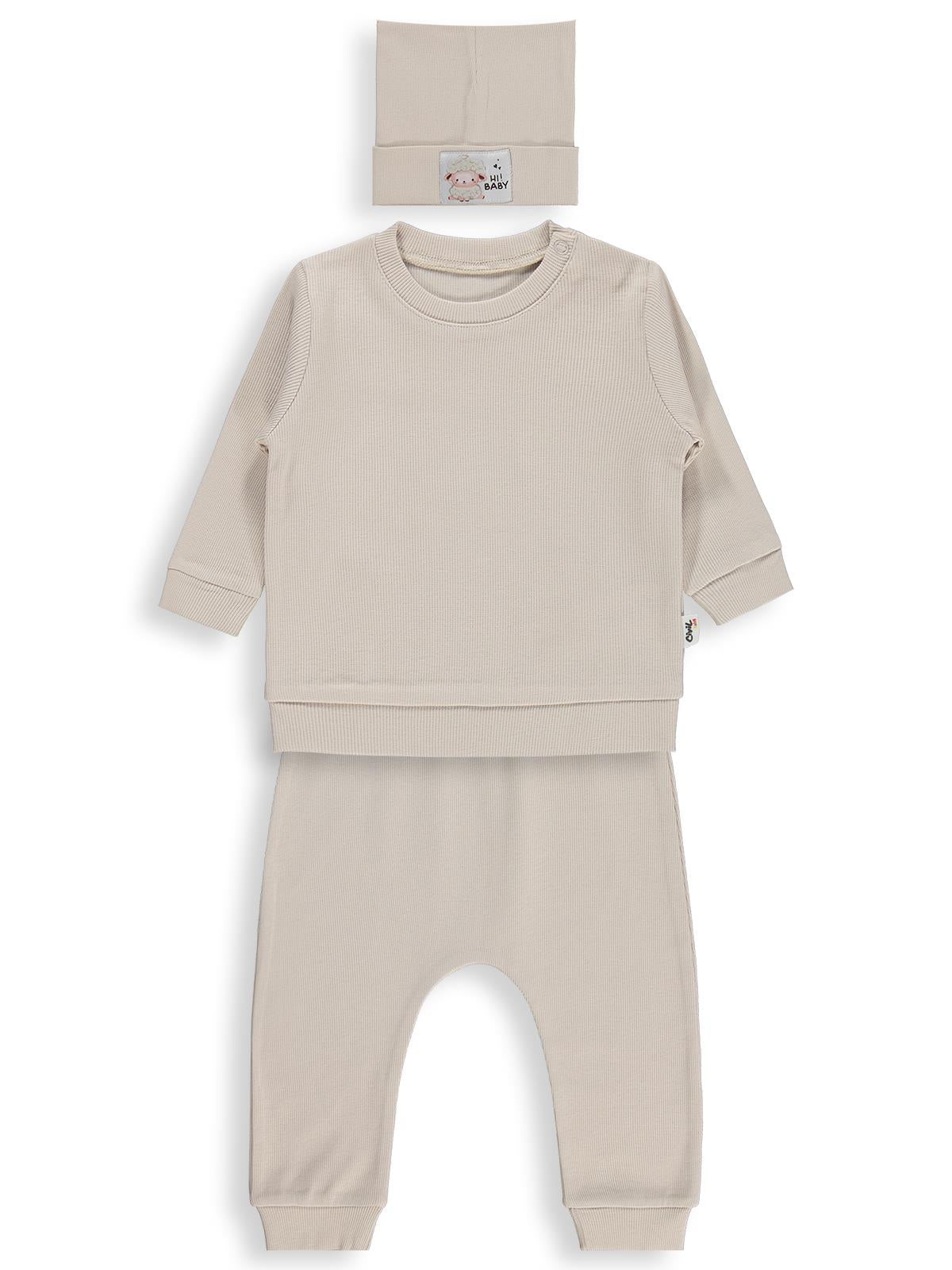 Civil Baby Bereli 3'lü 6-18 Ay Takım - Bej