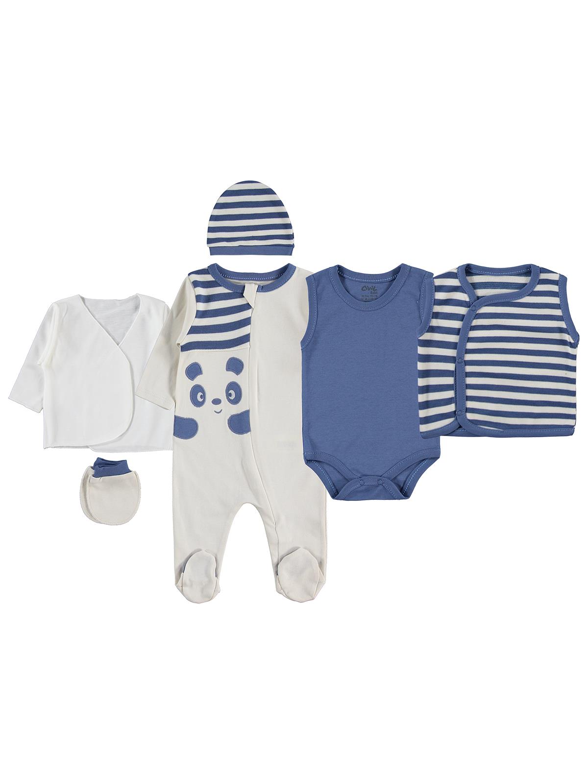 Civil Baby Pandalı 6'lı 0-1 Ay Zıbın Takımları - Lacivert
