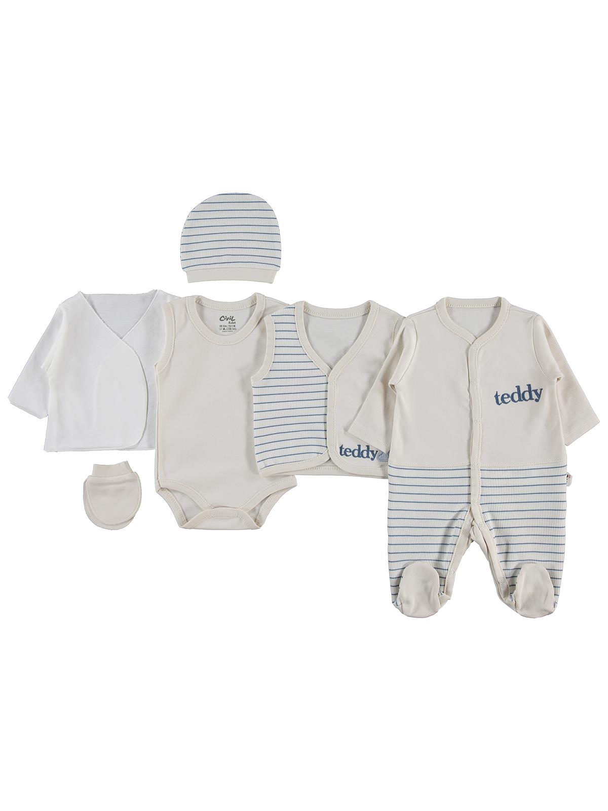 Civil Baby Teddy 6'lı 0-24 Ay Zıbın Takımları - Mavi