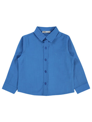 Civil Boys Erkek Çocuk Basic Uzun Kol 2-5 Yaş Gömlek - Mavi