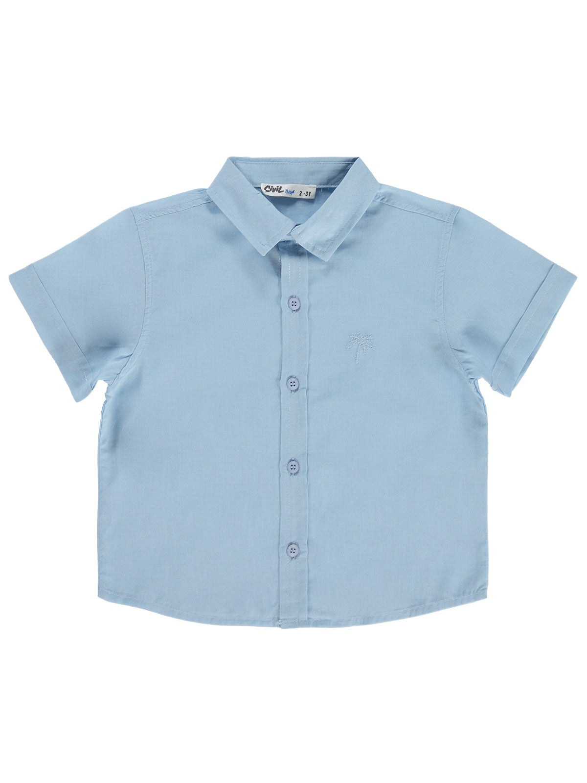 Civil Boys Basic Kısa Kol 2-5 Yaş Gömlek - Mavi