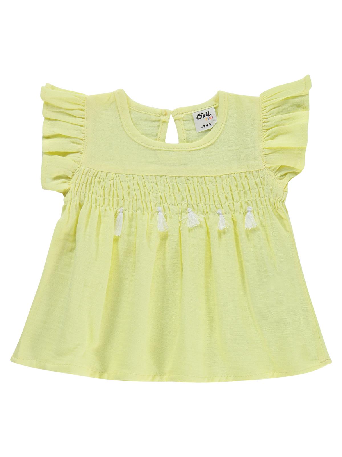 Civil Baby Gipeli Püsküllü 6-18 Ay Takım - Sarı