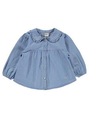 Civil Baby Fiyonk Nakışlı 6-18 Ay Gömlek - Mavi