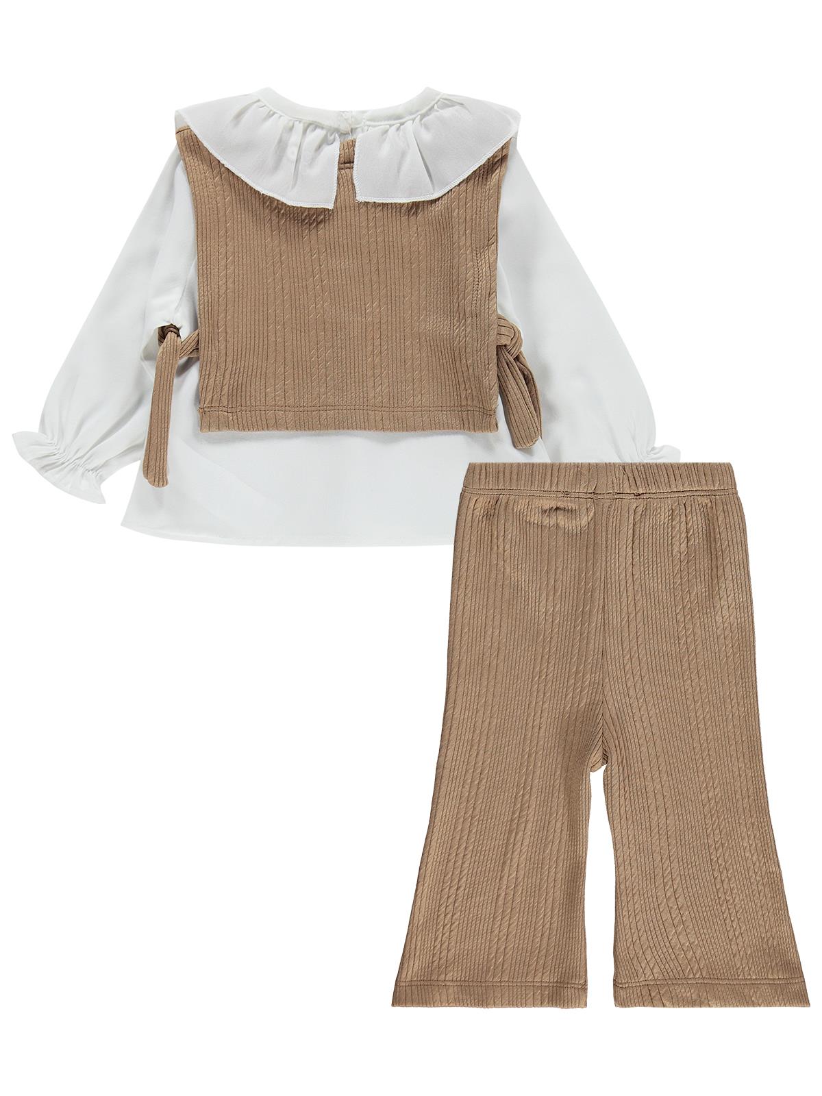 Civil Baby Bebe Yakalı 6-18 Ay Takım - Bej