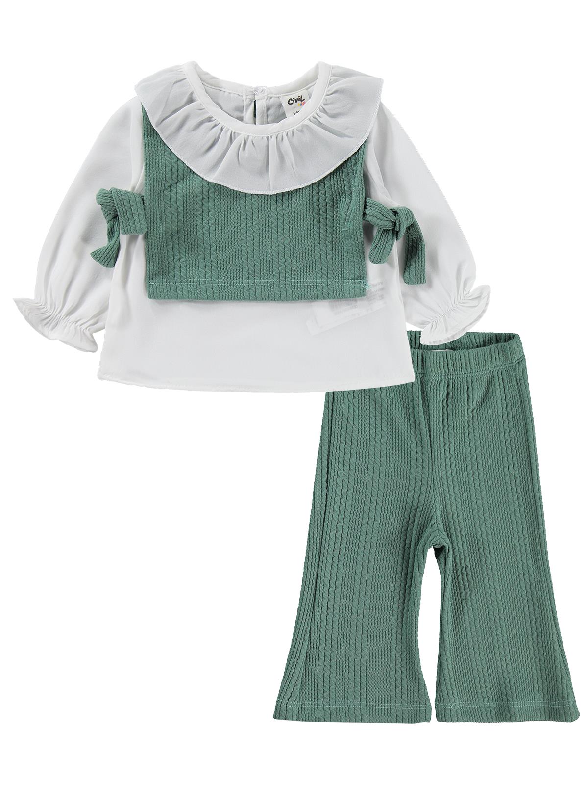 Civil Baby Bebe Yakalı 6-18 Ay Takım - Yeşil