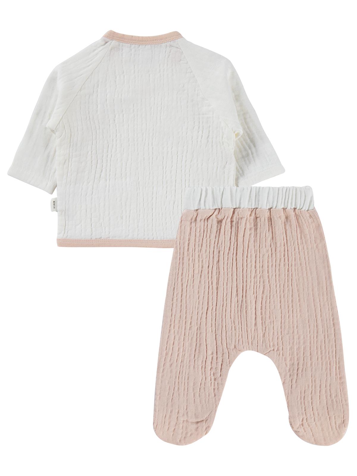 Civil Baby Gökkuşağı Baskılı 0-1 Ay Zıbın Takımları - Ekru