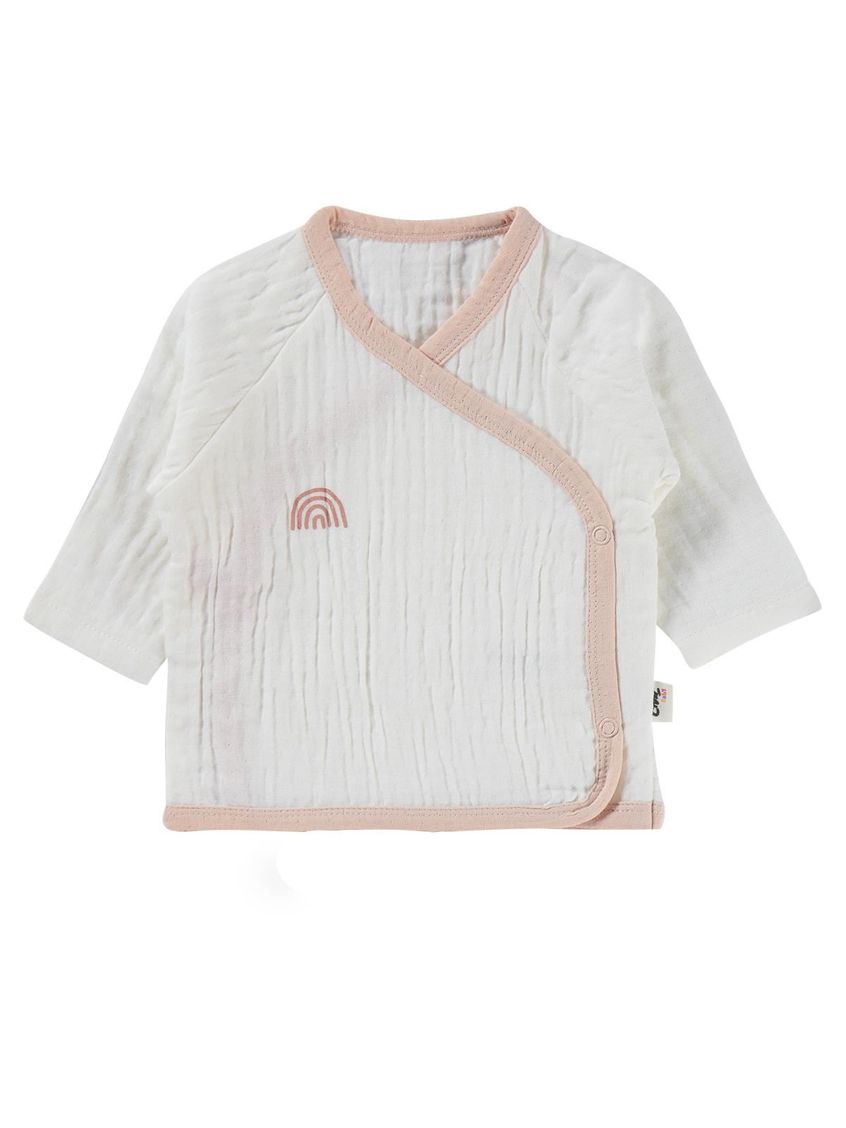 Civil Baby Gökkuşağı Baskılı 0-1 Ay Zıbın Takımları - Ekru