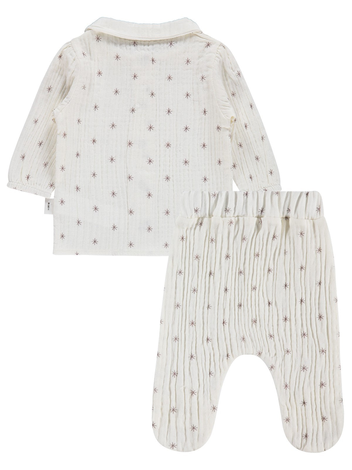 Civil Baby Yıldız Empirme 3-12 Ay Pijama Takımı - Kahverengi