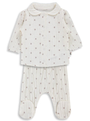 Civil Baby Yıldız Empirme 3-12 Ay Pijama Takımı - Kahverengi