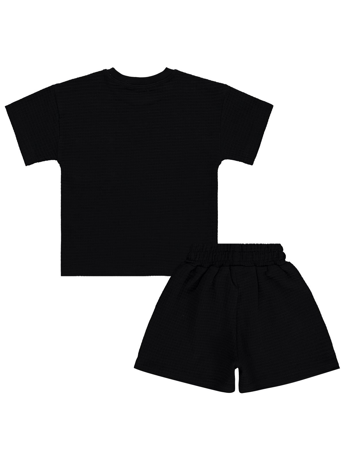 Civil Boys Şerit Parçalı Şortlu 2-5 Yaş Takım - Siyah