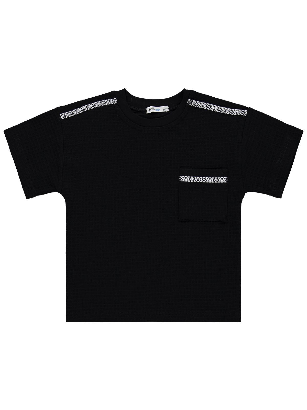 Civil Boys Şerit Parçalı Şortlu 2-5 Yaş Takım - Siyah