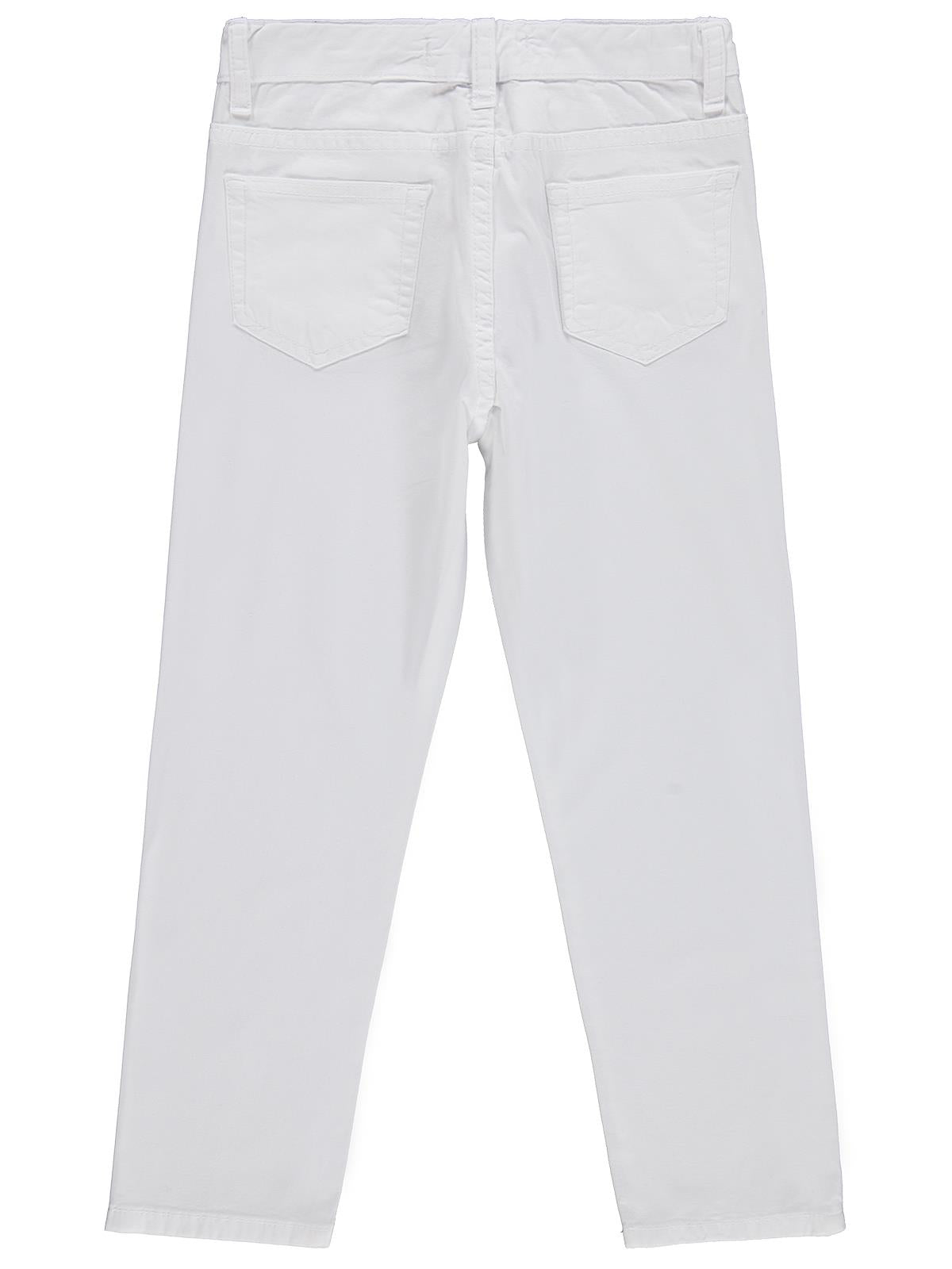 Civil Boys Erkek Çocuk 5 Cep Basic 10-13 Yaş Pantolon - Beyaz