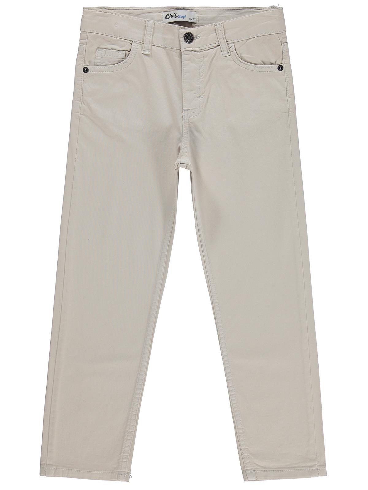 Civil Erkek Çocuk 5 Cep Basic Pantolon | Gabardin | Okul Kreş ve Günlük Kullanım - Koyu Taş Rengi