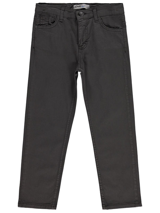 Civil Erkek Çocuk 5 Cep Basic Pantolon | Gabardin | Okul Kreş ve Günlük Kullanım - Kahverengi
