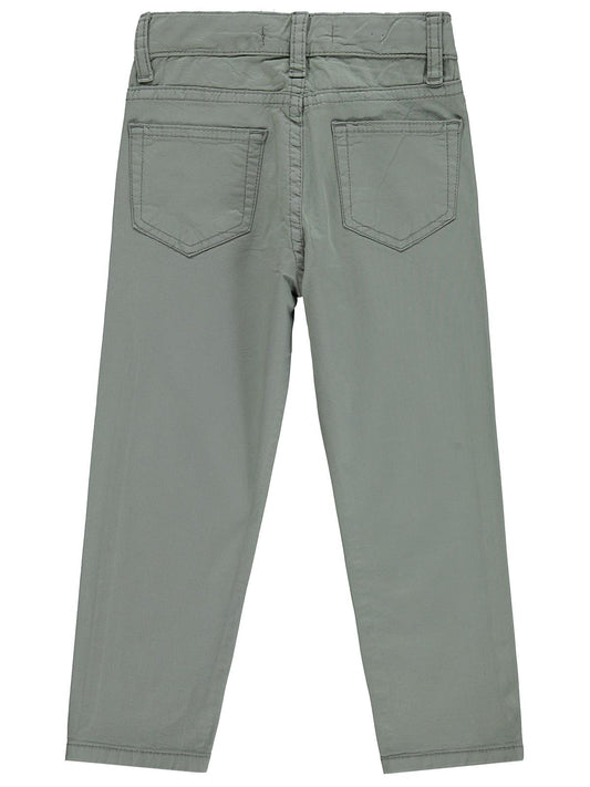 Civil Erkek Çocuk 5 Cep Basic Pantolon | Gabardin | Okul Kreş ve Günlük Kullanım - Yeşil