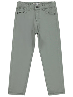 Civil Erkek Çocuk 5 Cep Basic Pantolon | Gabardin | Okul Kreş ve Günlük Kullanım - Yeşil