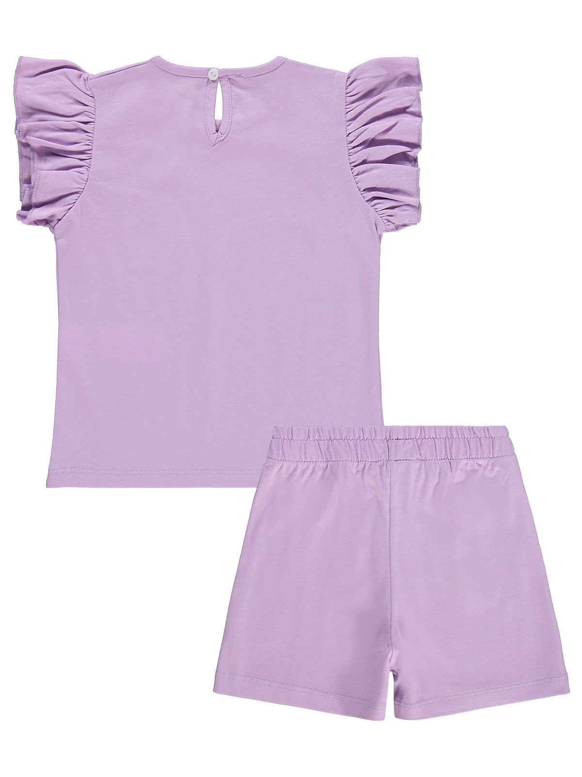 Civil Girls Malibu Baskılı Şortlu 2-5 Yaş Takım - Lila