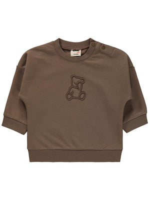 Civil Baby Teddy Baskılı 6-18 Ay Sweatshirt - Kahverengi