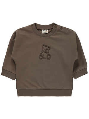 Civil Baby Teddy Baskılı 6-18 Ay Sweatshirt - Kahverengi