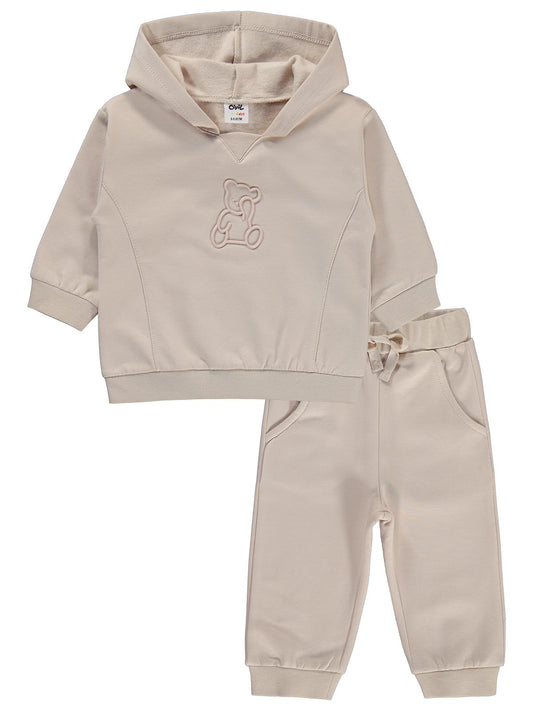 Civil Baby Teddy Baskılı 6-18 Ay Takım - Bej