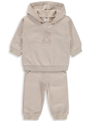 Civil Baby Teddy Baskılı 6-18 Ay Takım - Bej