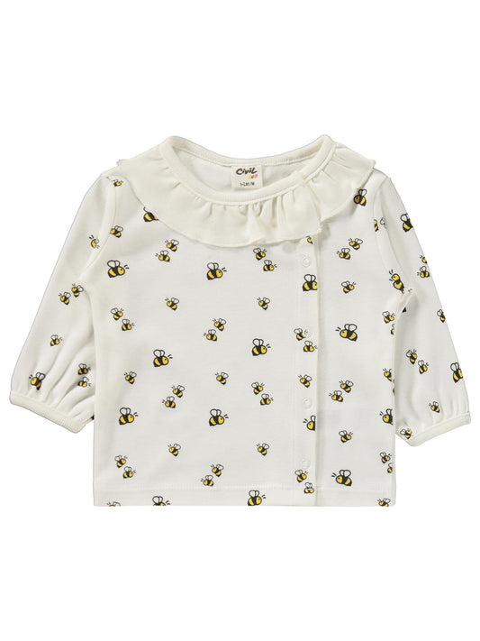 Civil Baby Arı Empirme 1-9 Ay Pijama Takımı - Ekru