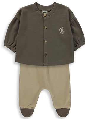 Civil Baby Güneş Baskılı 1-9 Ay Pijama Takımı - Kahverengi