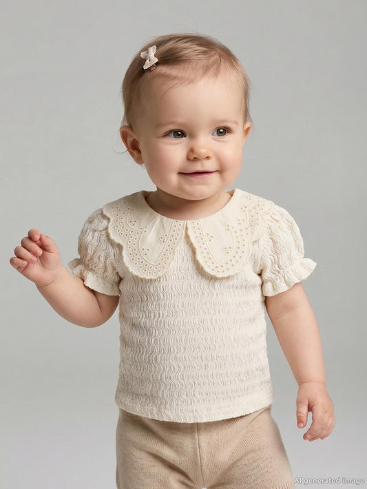 Pierre Cardin Bebe Yaka Kolu Fırfırlı 6-18 Ay Gömlek - Ekru