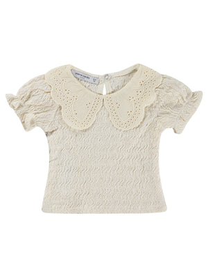 Pierre Cardin Bebe Yaka Kolu Fırfırlı 6-18 Ay Gömlek - Ekru