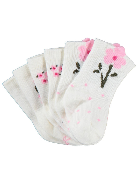 Civil Baby 3D Çiçek Desen 3'lü 6-18 Ay Bebek Kız Çorap Set