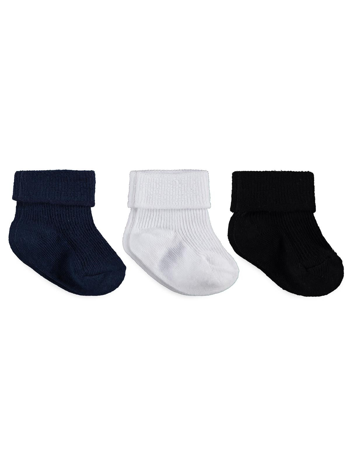 Civil Baby Basic Kıvrık 3'lü 6-18 Ay Bebek Erkek Çorap Set