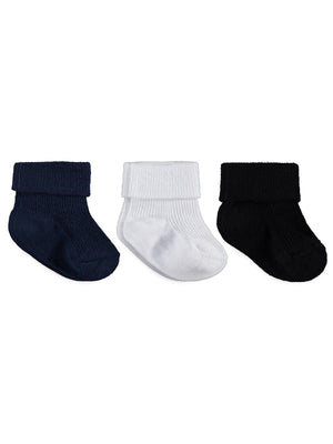 Civil Baby Basic Kıvrık 3'lü 6-18 Ay Bebek Erkek Çorap Set