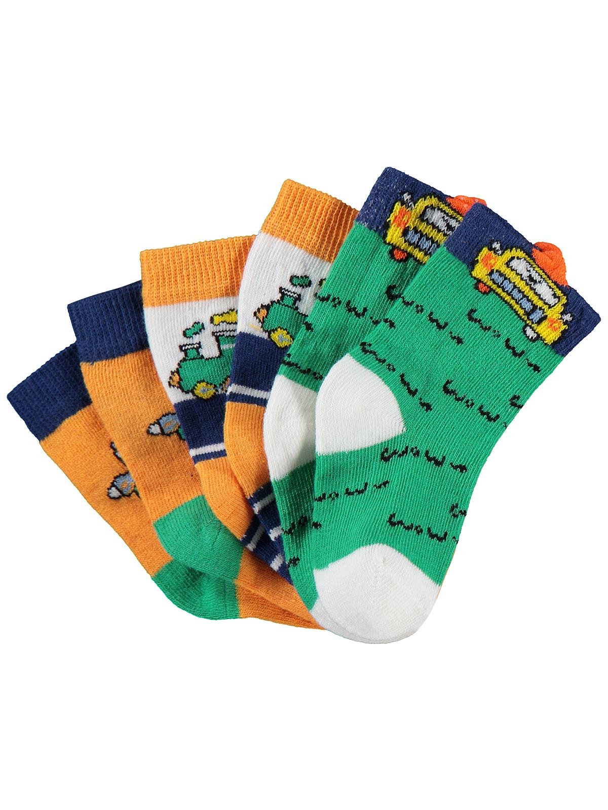 Civil Baby 3D Araç 3'lü 6-18 Ay Bebek Erkek Çorap Set