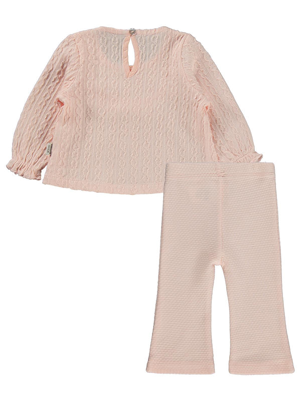 Kumru Zincir Desenli Fistolu 2 li 6-18 Ay Takım - Pembe