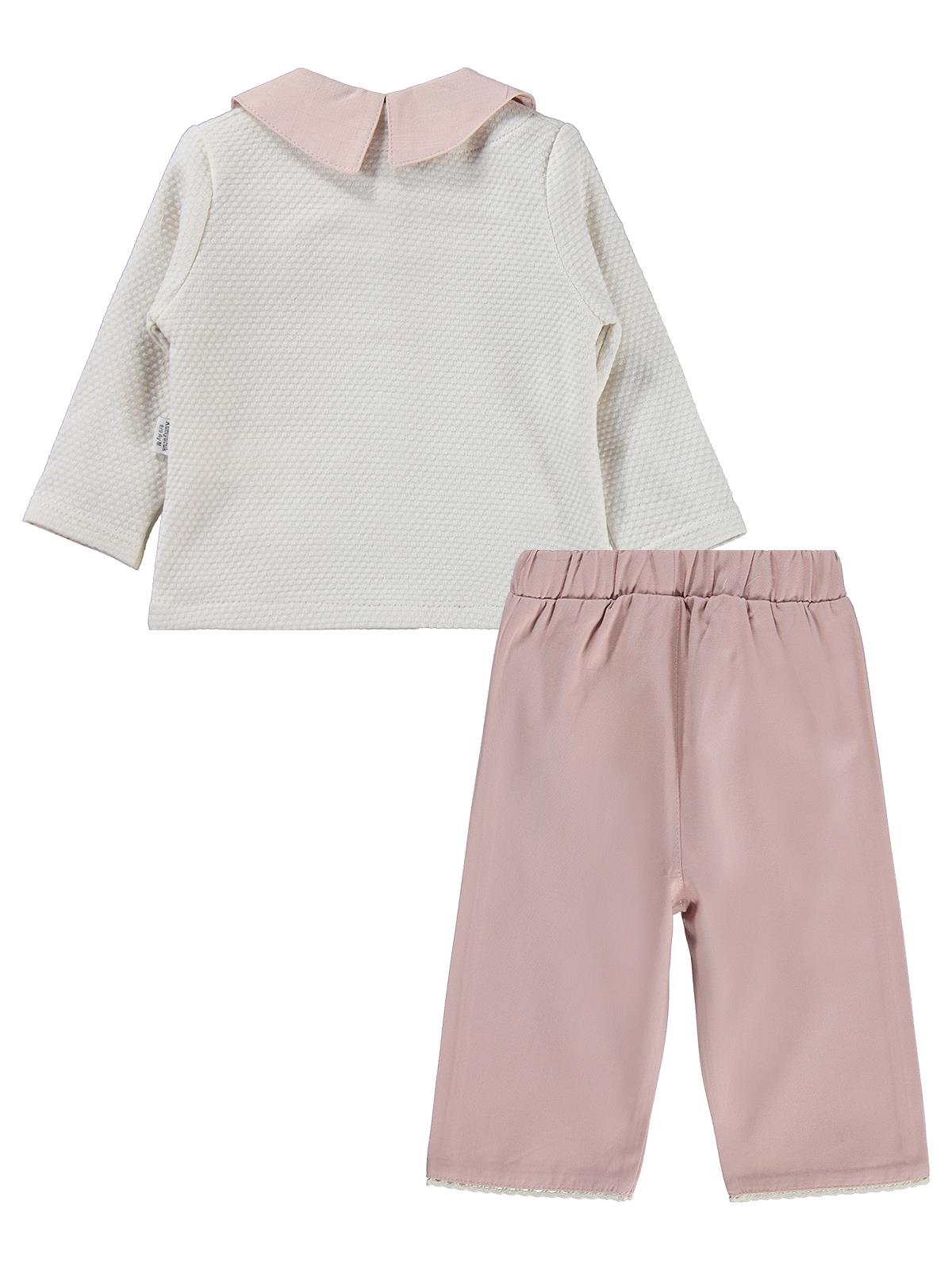 Kumru Bebek Yaka Hırkalı 3 Lü 6-18 Ay Takım - Pembe