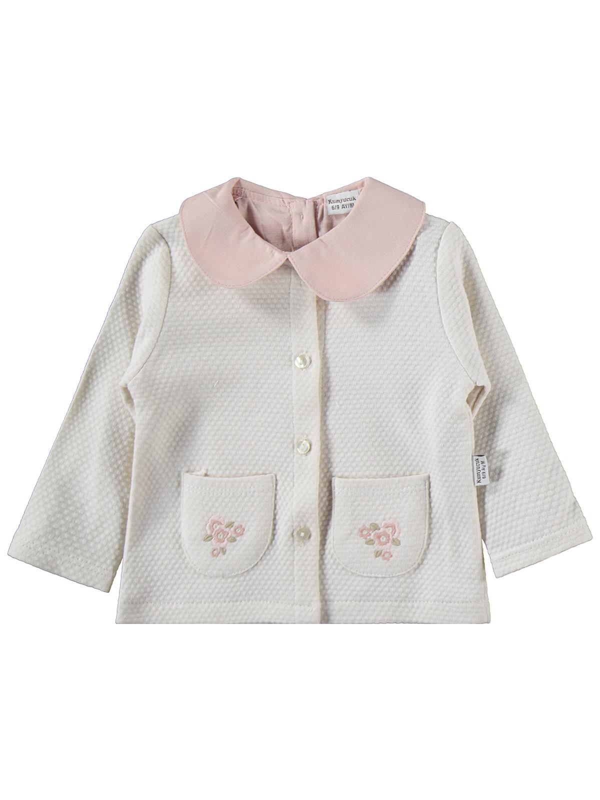 Kumru Bebek Yaka Hırkalı 3 Lü 6-18 Ay Takım - Pembe