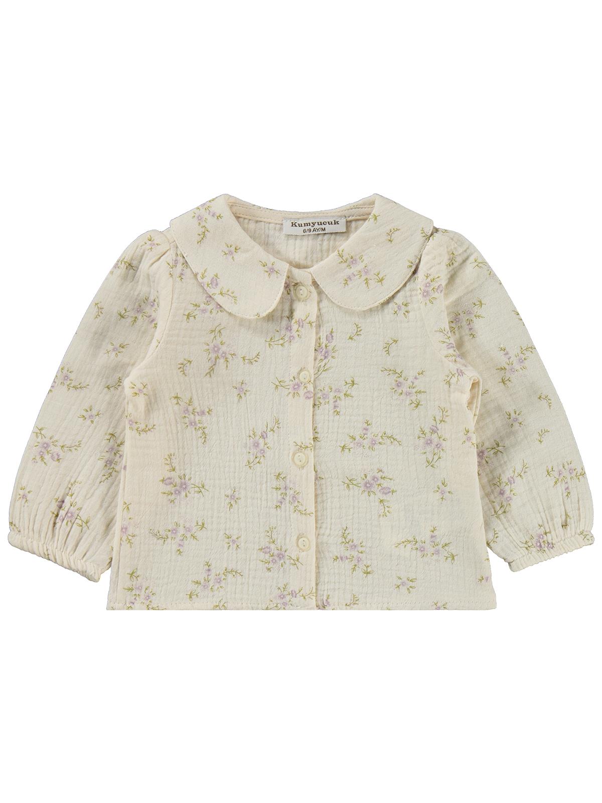 Lüks Kumru Müslin Gömlek Yelek 3 lü 6-18 Ay Takım - Pembe