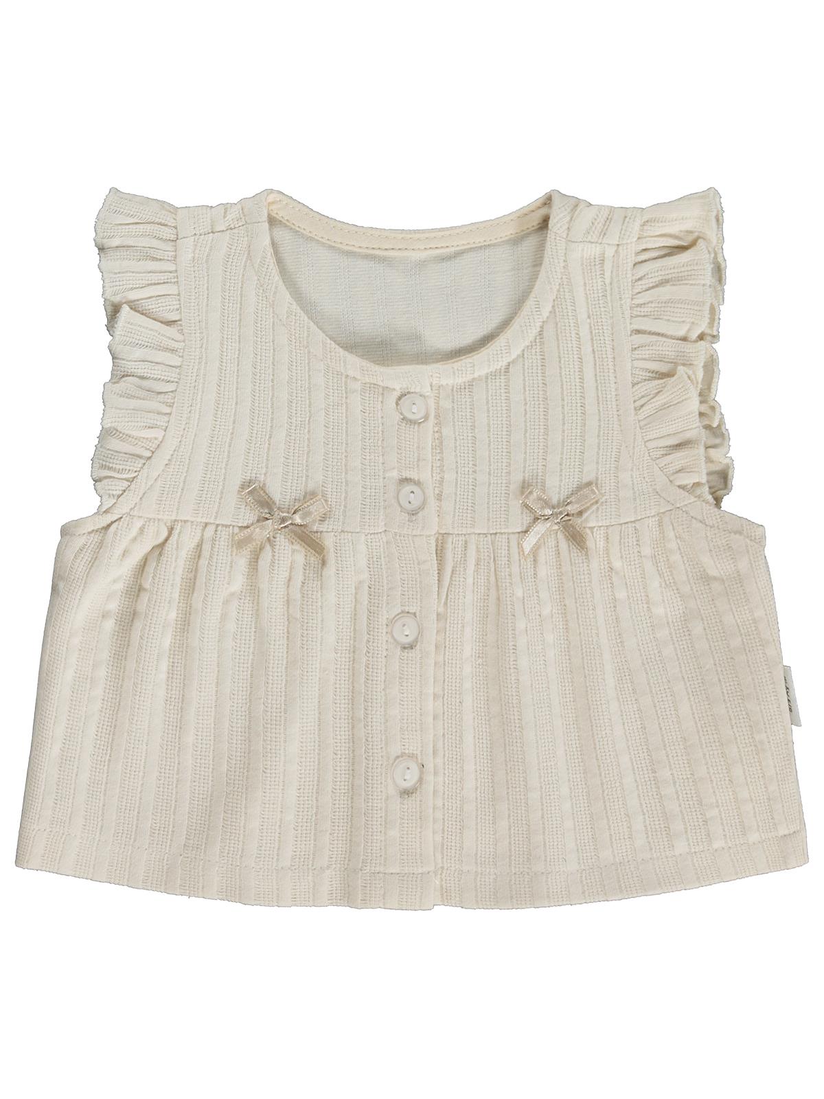 Lüks Kumru Müslin Gömlek Yelek 3 lü 6-18 Ay Takım - Pembe