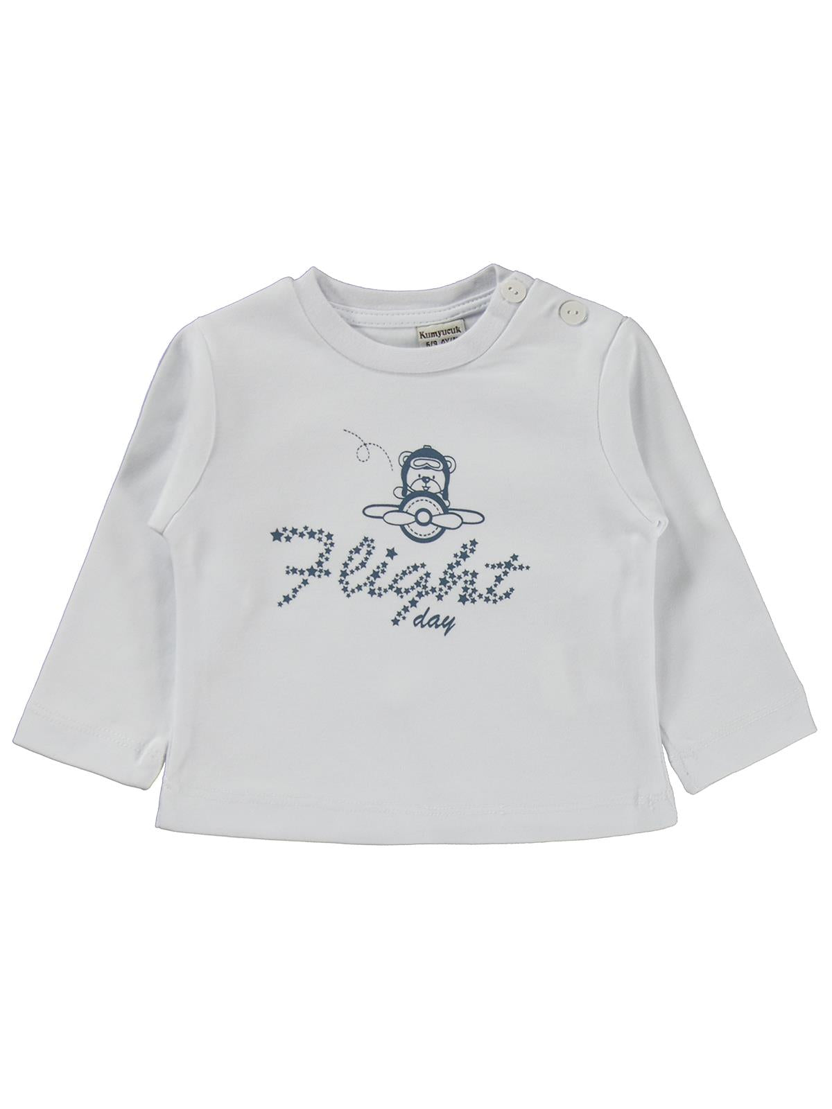 Kumru Kapşonlu Kot 3 Lü 6-18 Ay Takım - Mavi