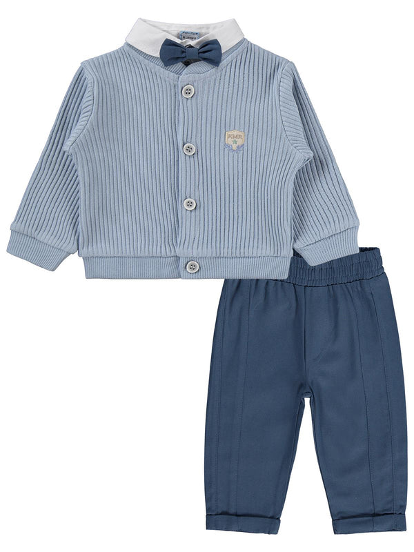 Kumru Papyonlu Hırka 3 Lü 6-18 Ay Takım - Beyaz