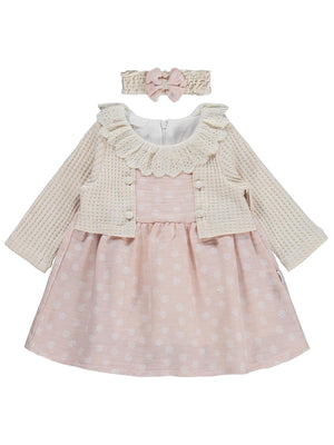 Kumru Süs Bolerolu Bandanalı 6-18 Ay Elbise - Pembe