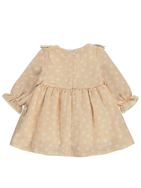 Kumru Roba Fistolu Bandanalı 6-18 Ay Elbise - Pudra