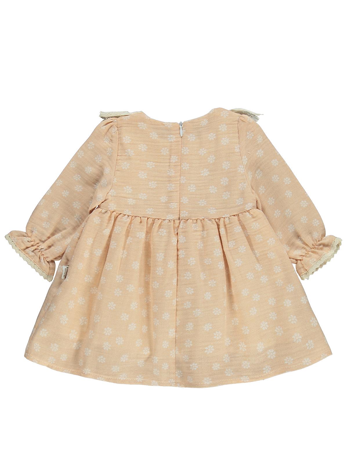 Kumru Roba Fistolu Bandanalı 6-18 Ay Elbise - Pudra