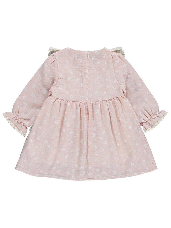 Kumru Roba Fistolu Bandanalı 6-18 Ay Elbise - Pembe
