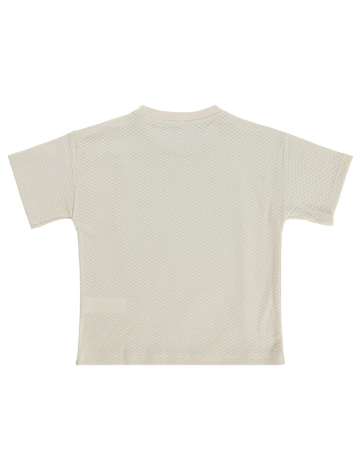 Civil Boys Altıgen Dokulu 10-13 Yaş Tişört - Bej