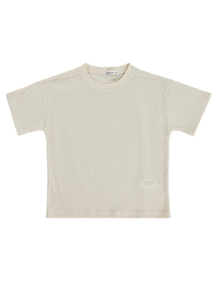 Civil Boys Altıgen Dokulu 6-9 Yaş Tişört - Bej